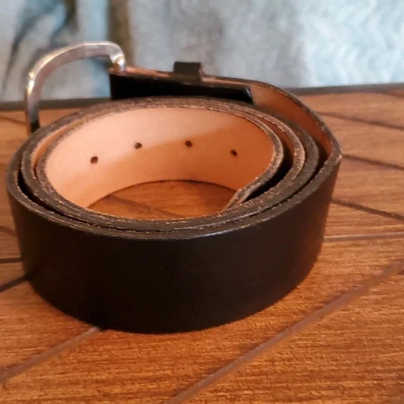 Men's Black leather Belt - Picture 2 of 4